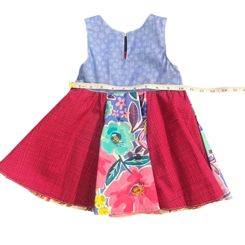 Boutique Handmade Reversible Baby Dress & Hat Set 12-18M Floral - Picture 8 of 9